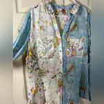 Romy Pilcro Multicolor Floral Shirt Blue Size M Photo 3