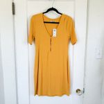 Abercrombie & Fitch Abercrombie | NWT Triple Keyhole Knit Mini Dress in Yellow Size Large Photo 3