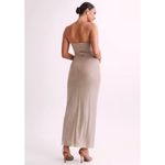 Meshki  Strapless Rose Diamante Maxi Dress Nude Photo 2