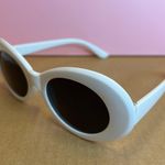 White Sunglasses / 90s White Round Sunglasses Photo 1