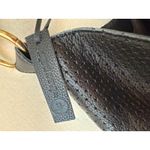 Linea Pelle Black Leather Hobo Bag Gold Hardware Top Handle Pockets Super Soft Photo 8