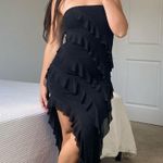 Boutique Black strapless maxi dress with ruffle details  Photo 0