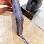 Isaac Mizrahi Women's Leather Wallet Navy Blue Zip Up Photo 3