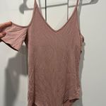 American Eagle Outfitters Pink Body Suit Short Sleeve With Off The Shoulder Cuff Photo 0