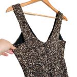 Dress the Population  Sam Plunge Neckline Mini Bodycon Dress Bronze Black Small Photo 4