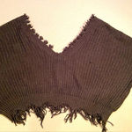 Zaful , Black Sweater,‎ Off the Shoulder, Cropped, Distressed, one Size. Photo 0