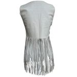 Eleventy Lambskin Leather Fringe Vest Tank, size 42 IT Women’s Photo 2