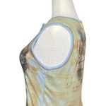 Vintage Y2K Blue Tan Rhinestone Graphic Tank 100% Cotton. Large. Western Artsy Photo 7