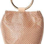 Jessica McClintock Womens Gwen Ball Mesh Ring Wristlet Pouch Clutch Photo 0