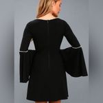Lulus  long bell sleeve black dress with pearl details size XS Photo 3