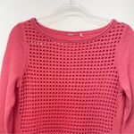 Elie Tahari Cashmere Wool Blend Sweater Size Small Coral Open Weave Photo 1