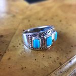 Natural Sleeping Beauty Turquoise Sterling Silver Southwestern Ring Size 5 Photo 1