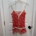 Victoria's Secret  Y2K Babydoll And Coverup Top Red Lace Lingerie Set Women Small Photo 3