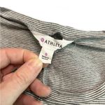 Athleta gray striped short sleeve women's top size S with pocket Photo 2