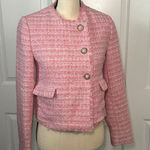 Maeve Anthropologie Pink Tweed Jacket Blazer Size 2 Y2K Preppy Office Pearls Photo 0