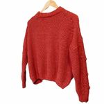 Pull & Bear  Sweater Pumpkin Fall Chenille Popcorn Pullover Women’s Size Medium Photo 4