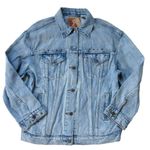 Levi's NWT Woman's Baggy Trucker in Reach For The Sky Denim Jean Jacket M Photo 0
