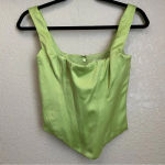 House Of CB  Rafa Corset‎ top lime green satin neon size XS NWOT Photo 4