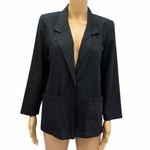 Briggs New York Briggs Petite Black One Button Blazer Womens Size 4P Photo 2
