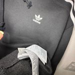 Adidas  Black Hoodie with White Accents Photo 4