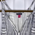 Vince Camuto Gray Jacquard Stripe Cinched Drop Waist Dress Photo 1