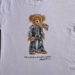 Ralph Lauren Polo Women’s Polobear Jean Suit White Cotton Tshirt Size Small RARE Photo 2