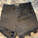 We The Free Free People  CRVY Black distressed high-rise cut-off jean shorts 🫧 Photo 3