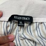 Ellen Tracy Women's  White Striped Linen Pants Boho Anthro Size XL EUC #4046 Photo 3