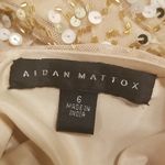 Aidan Mattox ππ Cold Shoulder Sequin Mini Dress Cocktail Dress Light Gold 6 NWT Photo 13