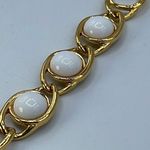 Vintage Napier gold and white chain link necklace. Gold Photo 2