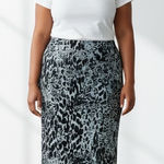 Reformation  Cheetah Print Maxi Skirt Large Coquette Black/Blue Photo 0