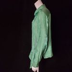 Vince Camuto  Green Iridescent Button Down Long Sleeve Tie Front Shirt (M) Photo 5