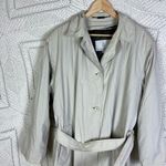 London Fog Women’s Trench Coat Size 14 Vintage Tan Cream Lined Belted Long Photo 2