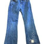 No Boundaries  Y2K Flare Jeans Celestial Sun Moon Embroidery Low Rise Size 5 2000 Photo 0