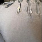 Bonnie Boerer Vintage White Knit V Neck Sweater w/ Crystal Ornaments, Small Photo 4
