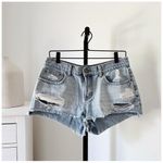 Billabong Drift Away Distressed Denim Jean Cut Off Shorts Sz 30 Photo 1