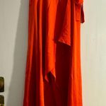 BCBG Maxazria Satin Maxi Wrap Skirt Poppy Red XXS size 2 Photo 3