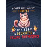 Crazy Cat Lady Shirt Size 3XL Blue Short Sleeve Dedicated Feline Enthusiast Tee Photo 1