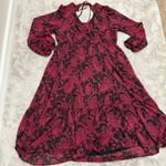 Torrid  Burgundy Paisley Tea Length Clip Dot Open Back A-Line Dress Plus Size 1X‎ Photo 10