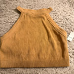 Aerie  Tan Ribbed Superchill Seamless High Neck Bra Crop Top - size XL Photo 0