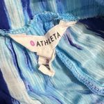 Athleta Midi Dress Women's Small Blue White Tie Dye Halter V-Neck Empire Waist Photo 5