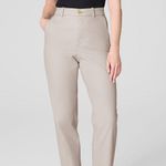 Spanx NWT Stretch Twill Slim Straight Pant Petite Small Bone Khaki Super Smooth Photo 0