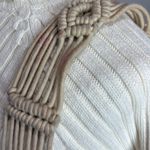 Kenneth Cole  Cream Leather Shoulder Bag with Crochet Strap size 12x10 Photo 1