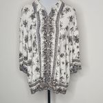 Max Studio Black And White Floral Button Up Shirt Size XL Photo 0