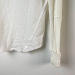 We The Free  People Military Mix Studded Henley Ribbed Cuff Tee Ivory - Size XS Photo 4