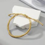 Hot Sale Gold Color Braided Anklet Hot Sale Adjustable Summer Beach Ankle Bracelet Photo 0