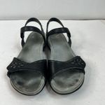 Dansko  Size 38 7.5 - 8 Sandals Blythe Black Nubuck Suede Flat Laser Cut Detail Photo 5