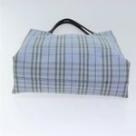 Burberry  Blue Tartan Nylon Tote Photo 4