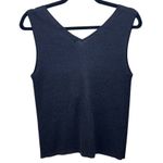 August Silk  Womens Cami Top Size L Black Knit Metallic Thread Sleeveless V‎ Neck Photo 1