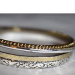 Source Unknown Trendy 4 Stackable Silver/Gold Tone Metal Alloy 5" Grunge Punk Goth Bracelets Photo 2